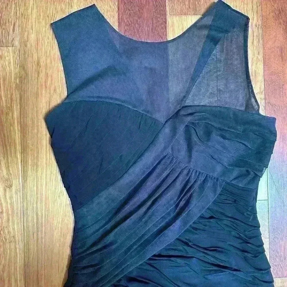 BCBGMaxAzria |  Structured bodycon mesh dress in jet black size M - Picture 5 of 5